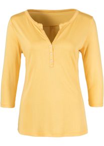Lascana Dames Shirt met 3/4-mouw in geel ,maat 32/34, Witt, 76% Viscose, 24% Polyester