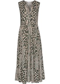 Lascana Damen Maxikleid in grün-taupe-bedruckt ,Größe 36, Witt, 100% Viskose