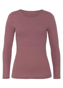 Lascana Dames Shirt met lange mouwen in mauve ,maat 32/34, Witt, 69% Polyester, 28% Viscose, 3% Elastan