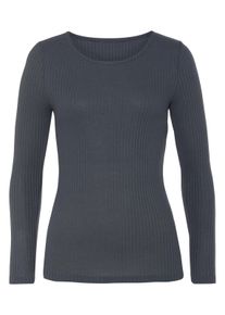 Lascana Dames Shirt met lange mouwen in navy ,maat 32/34, Witt, 69% Polyester, 28% Viscose, 3% Elastan