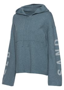 ELBSAND Dames Hoodie in petrol ,maat 36/38, Witt, 50% Viscose, 28% Polyester, 22% Nylon