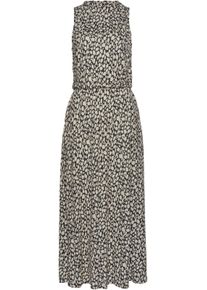 Lascana Dames Jersey jurk in zwart/beige geprint ,maat 36, Witt, 100% Viscose