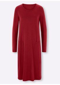 Heine Damen Strickkleid im Viskose-Baumwoll-Mix in dunkelrot ,Größe 42, Witt, 60% Viskose, 40% Baumwolle