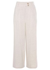 Lascana Damen Bundfaltenhose in sand ,Größe 36, Witt, 85% Viskose, 15% Leinen