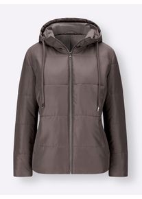 Dames Gewatteerde jas met twee zakken in donkertaupe ,maat 38, WITT, 100% Polyester. Wattering: 100% Polyester