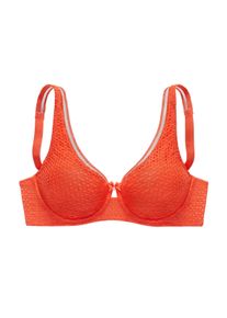 Nuance Dames Minimizer-beha in rood ,maat 100E, Witt, 88% Polyamide, 12% Elastan