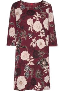 s.Oliver Dames Nachthemd in bordeaux gebloemd/meerkleurig ,maat 32/34, Witt, 50% Katoen, 50% Viscose