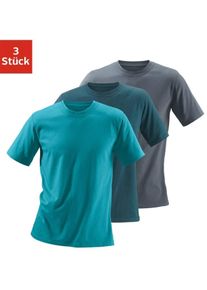 H.I.S. Heren T-shirt in donkerpetrol, donkergrijs, petrol ,maat S, Witt, 100% Katoen