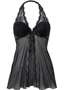 Lascana Damen Neglig&eacute; in schwarz ,Gr&ouml;&szlig;e 70, Witt, 77% Polyamid, 17% Polyester, 6% Elasthan