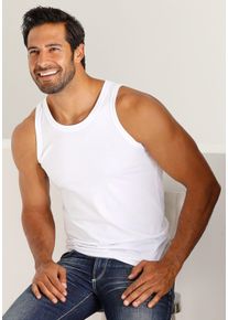 H.I.S. Heren Tanktop in wit, rood, marine ,maat S, Witt, 100% Katoen