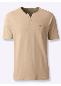 Heren Pyjama-Shirt in beige ,maat 44/46, Witt, 100% Katoen