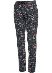 s.Oliver Dames Pyjamabroek in blauw gebloemd/wijnrood ,maat 32/34, Witt, 50% Katoen, 50% Viscose