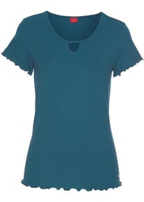 s.Oliver Dames Pyjamabovendeel in petrol ,maat 44/46, Witt, 63% Polyester, 33% Viscose, 4% Elastan