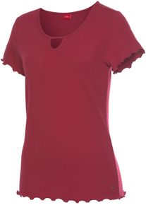 s.Oliver Dames Pyjamabovendeel in wijnrood ,maat 32/34, Witt, 63% Polyester, 33% Viscose, 4% Elastan