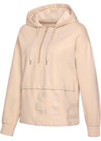 Dames Hoodie in beige ,maat 32/34, WITT, 95% Katoen, 5% Elastan