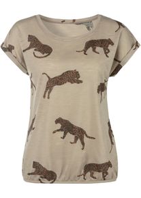 Lascana Dames T-shirt in luipaard bedrukt ,maat 32/34, Witt, 50% Polyester, 50% Viscose