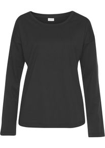 Lascana Damen Pyjamaoberteil in schwarz ,Größe 32/34, Witt, 50% Baumwolle, 50% Viskose