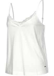 Lascana Dames Kanten top in ecru ,maat 32/34, Witt, 50% Katoen, 50% Viscose