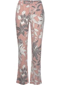 Lascana Damen Schlafhose in allover-gebl&uuml;mt-altrosa ,Gr&ouml;&szlig;e 32/34, Witt, 50% Baumwolle, 50% Viskose