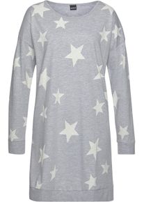 Arizona Dames Nachthemd in grijs/roze ,maat 32/34, Witt, 60% Katoen, 40% Polyester