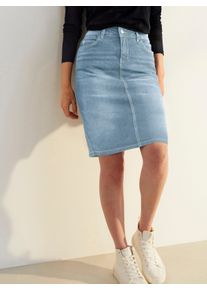 Dames Smalle jeansrok in blue-bleached ,maat 36, WITT, 99% Katoen, 1% Elastan