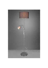 Lampadaire Owen 1xE27+Spot Nickel et Tissu Gris L36 cm