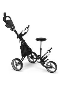 Design In - Chariot de Golf 3 Roues Pliable Frein Poignée Réglable Gris CW76172