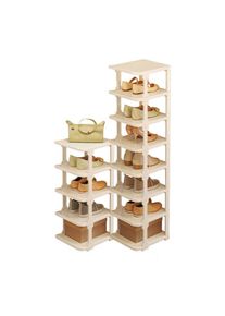 Meuble à chaussures, Petit porte - chaussures en plastique facile sans installation armoire à chaussures - 7 couches pour 8 paires de chaussures