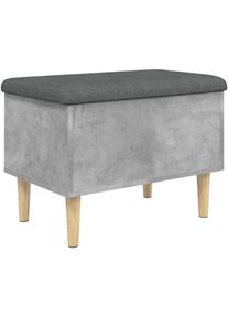 Banc banquette de rangement avec coussin d'assise gris 62 x 42 x 46 cm bois d'ingénierie couleur gris béton DEC024766