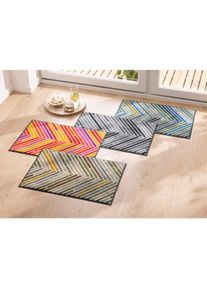 wash+dry by Kleen-Tex unisex Voetmat in beige ,maat 40x60 cm, Witt, 100% Polyamide. Achterzijde: 100% Elastiek