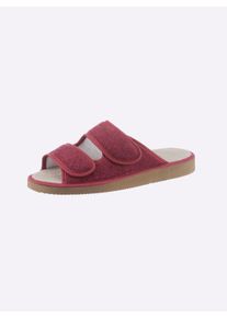 Dames Slipper met dubbele klittenbandsluiting in bordeaux ,maat 36, WITT, 100% Textiel