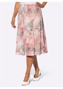 Damen Jerseyrock in Schlupfform in flamingo-grau-bedruckt ,Größe 52, WITT, 70% Polyester, 30% Viskose