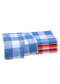 unisex Theedoeken in rood + blauw ,maat per 2 stuks, WITT, 50% Katoen, 50% Linnen