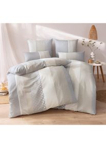 Janine unisex Bettwäsche in hellgrau-beige-bedruckt ,Größe 40x80/135x200 cm, Witt, 100% Baumwolle