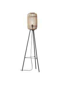 Mathias Lampadaire Base & Shade, Bambou Naturel, Contreplaqué, Peinture Noir Mat - Endon