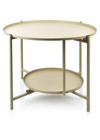 LUCAS BEIGE Table basse à deux niveaux 60,5cmxh45cm