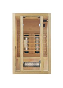 Juskys Infračervená sauna/tepelná kabína Nyborg S120V s plným spektrom, panelovým radiátorom a drevom Hemlock