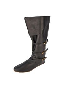 late medieval high bucket boots black 15th century