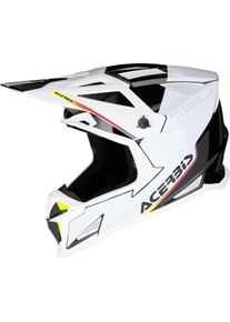 Acerbis T711, casque de motocross , couleur: Blanc/Noir/Jaune Néon , taille: L