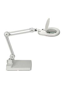 Éclairage à loupe à LED lunette 127 mm (5 po.) pied blanc avec cache tête ronde