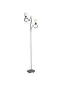 Inspired San Marino Lampadaire variateur en ligne 2 lumières E14 Tex/étain, non compatible led/cfl