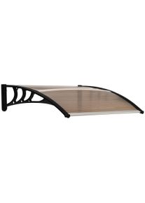 Outsunny 0.8 x 1 m Window Awning Door Canopy Modern Polycarbonate Cover Outdoor Rain Snow Sunlight Protection Hollow Sheet Brown | Aosom Ireland