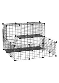 PawHut Pet Playpen w/ Door Customisable Fence for Guinea Pigs Hamsters Chinchillas Hedgehogs - Black | Aosom Ireland