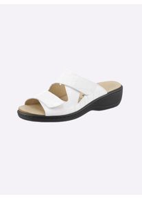 Belvida Dames Slipper met verwisselbaar kurken voetbed in wit ,maat 38, Witt, 100% Lakleer
