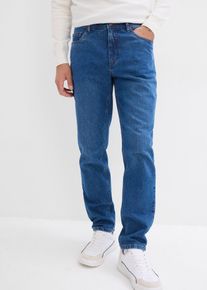 Stretchjeans i Classic Fit med resår i linningens sidor Straight - blå - storlek 33 - bonprix