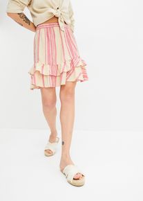 Minikjol i linnekvalitet - beige - storlek 42 - bonprix