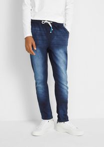 Sweatjeans för pojkar normal passform - blå - storlek 146 - bonprix