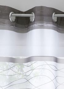 Transparent gardin med tvärränder (1-pack) - grå - storlek 145x144 cm - bonprix