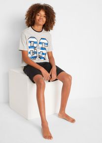 Pyjamas med shorts (4 delar) - bl&aring; - storlek 176/182 - bonprix