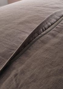 Påslakanset i exklusivt linne - grå - storlek 135x200 cm - bonprix
